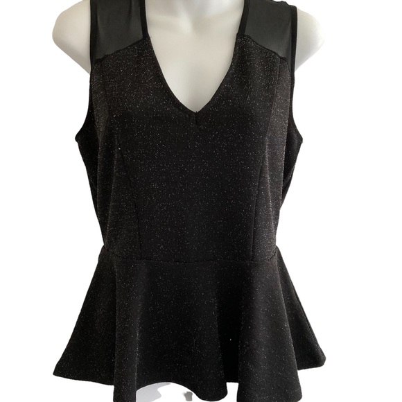 Sparkle & Mesh Peplum Blouse - Picture 2 of 9